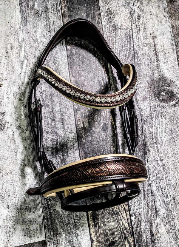 Limited Edition Copper Shimmer/ Cream Snake Snaffle