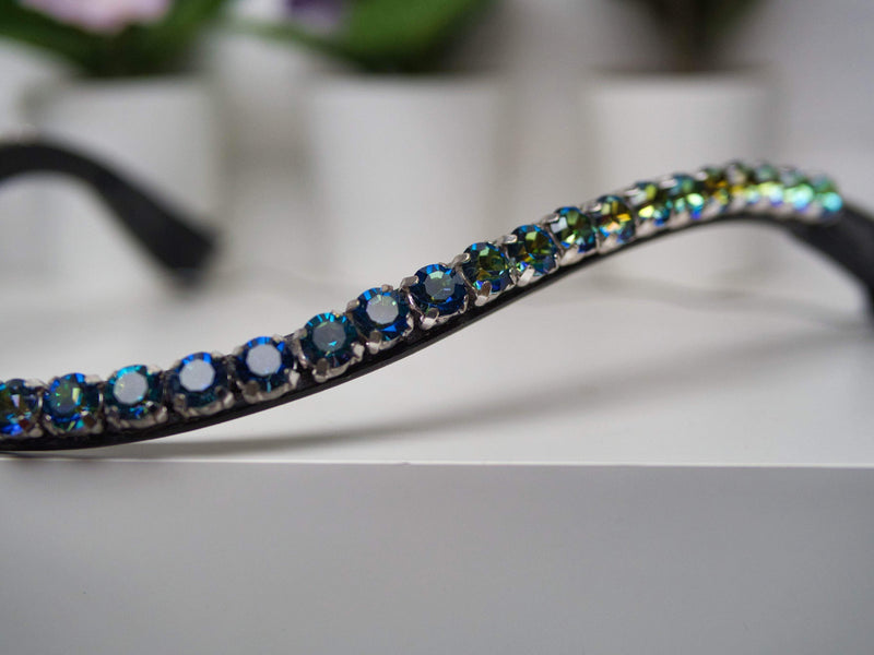 Bermuda Blue - 8mm Black Leather