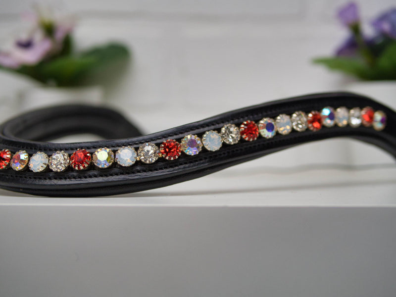 Coral - On Black Plain Leather