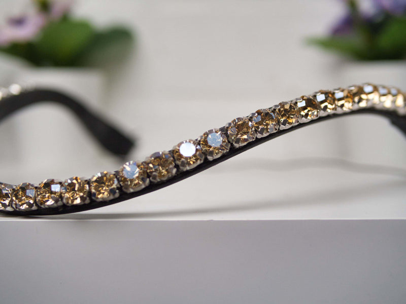 Crystal Golden Honey - 8mm Black Leather