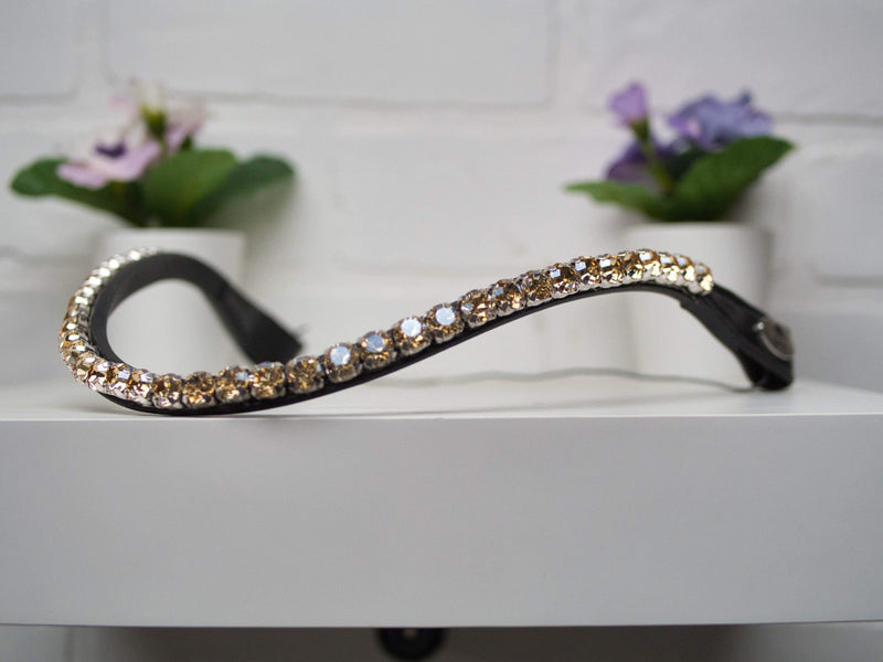 Crystal Golden Honey - 8mm Black Leather