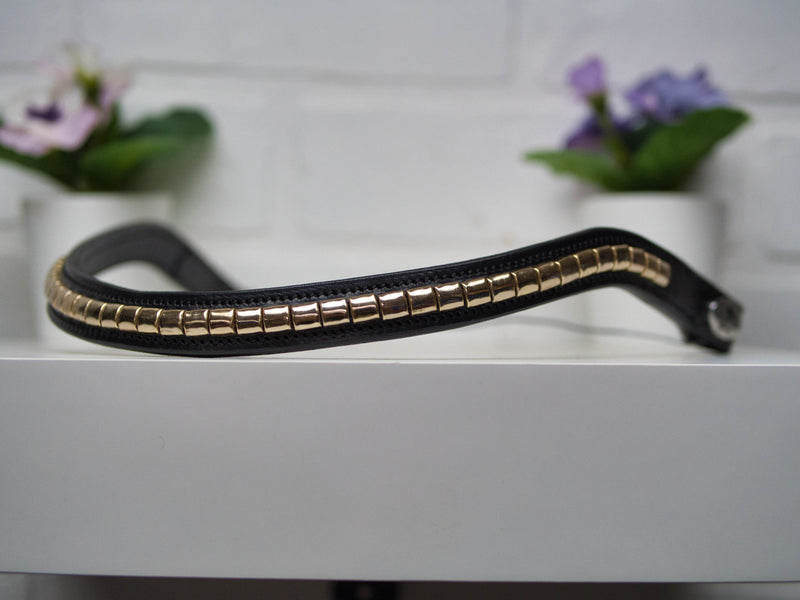 Gold Clincher - On Black Plain Leather