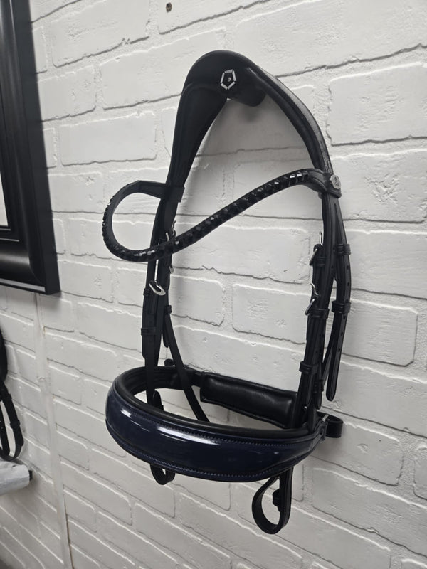 Blue Patent/Black Flashless Snaffle