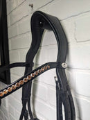Copper Shimmer snaffle/ Single Row Browband combo