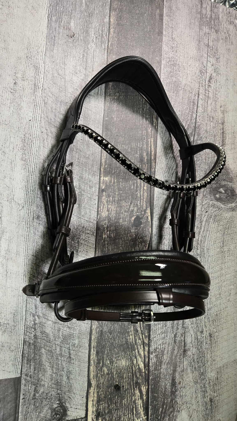 Patent Havana Rolled Snaffle