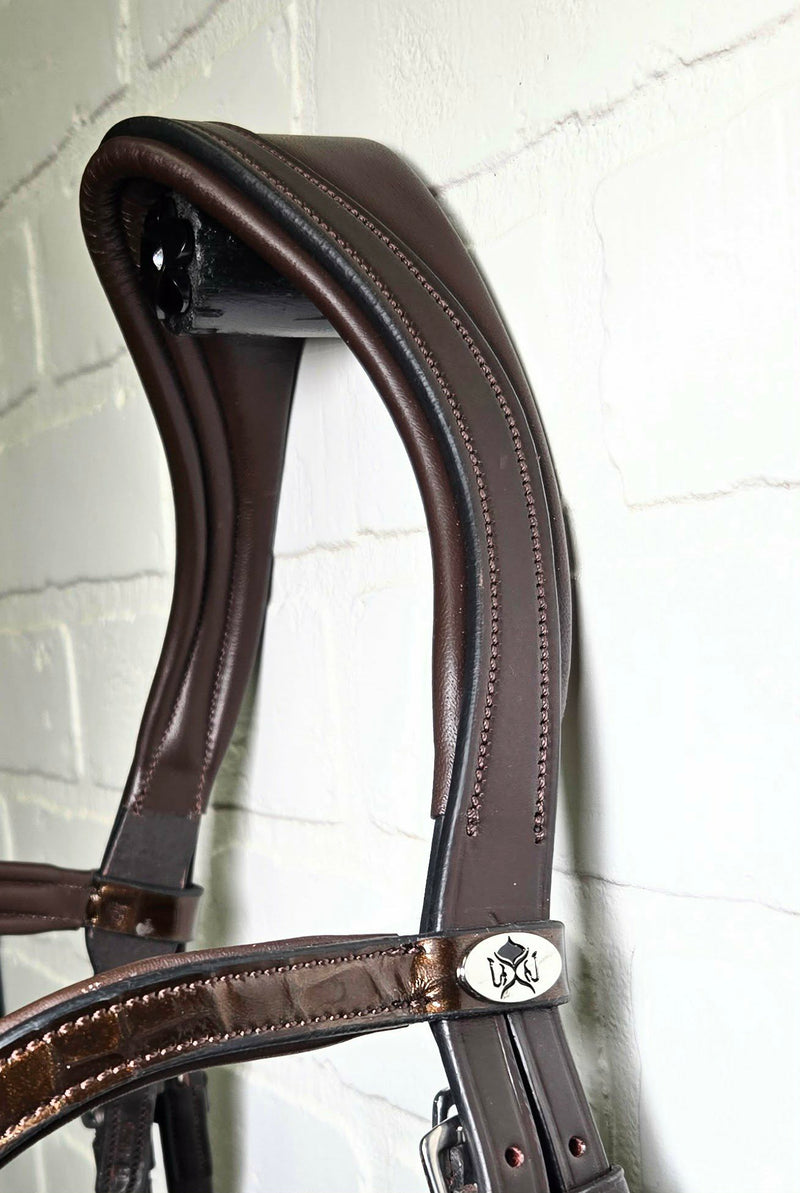 Patent Croco Sienna Snaffle