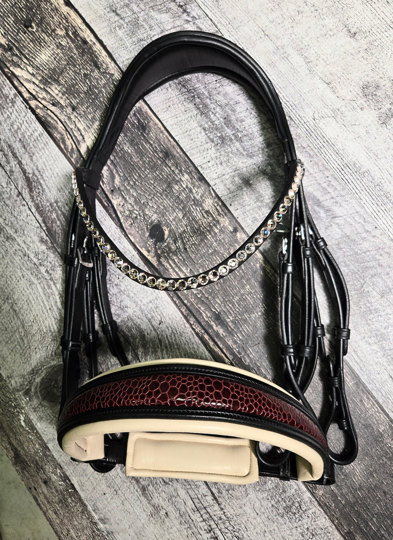 Limited Edition Burgundy and Cream Croco Double