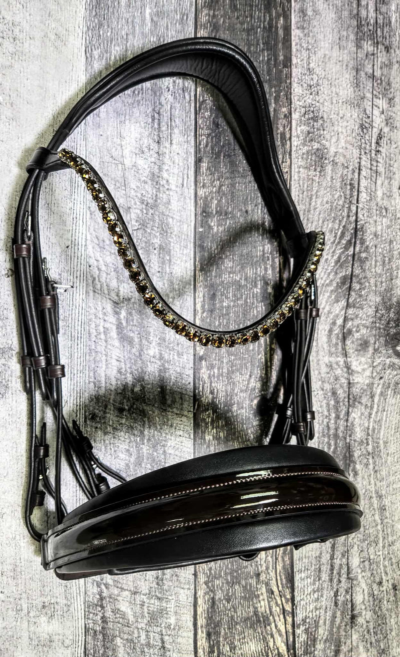 Patent Havana Duo Double Bridle