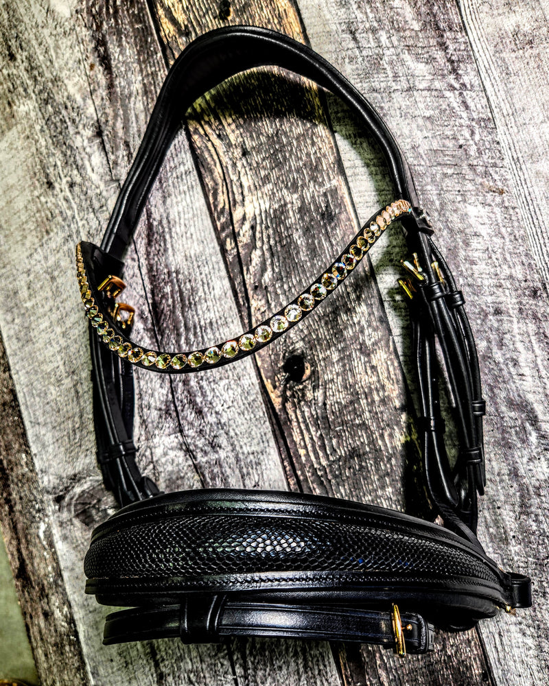 Gold/Black Lizard Snaffle