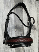 Merlot/ black Croco Snaffle