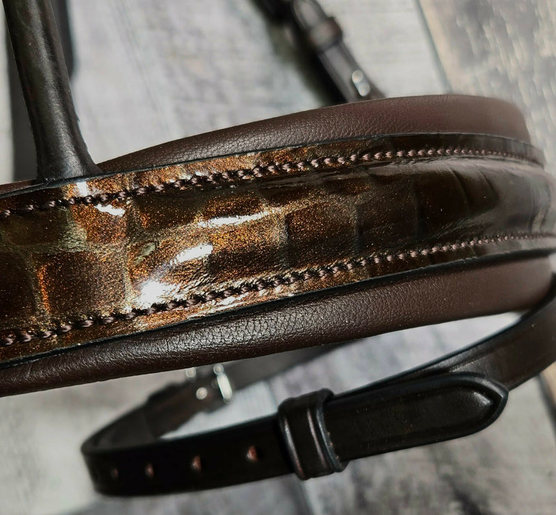 Patent Croco Sienna Snaffle