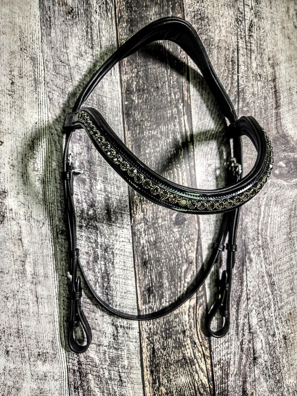 Bride Monoconne Rembourrée Cuir Noir Bride De Chasse FSS Anatomical Bride Monoconne Rembourrée Cuir Noir Bride De Chasse FSS Anatomical