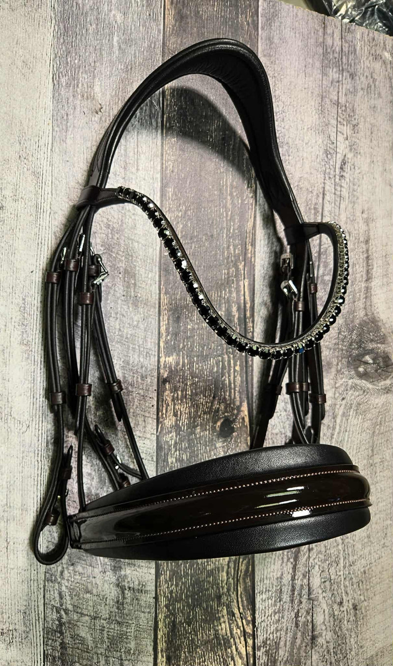 Patent Havana Duo Double Bridle