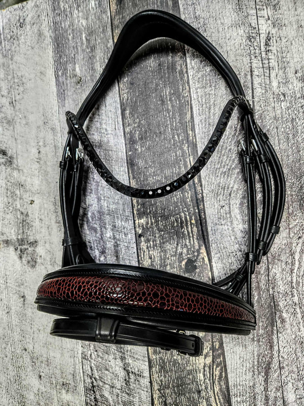 Merlot/ black Croco Snaffle
