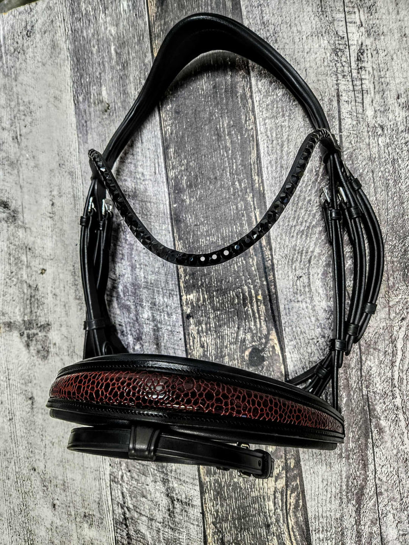 Merlot/ black Croco Snaffle
