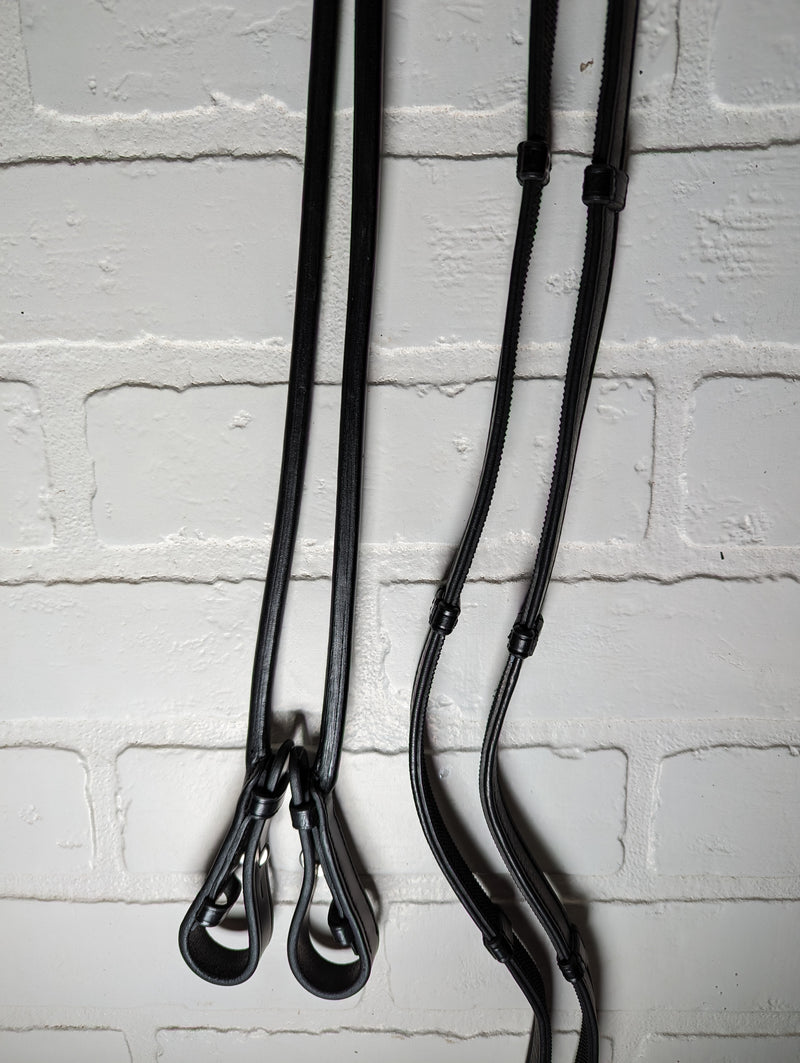 Italian Softy Reins With Rubber - Rolled Ends